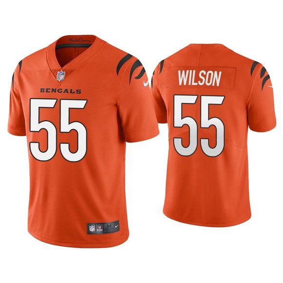 Men Cincinnati Bengals #55 Logan Wilson Nike Orange Game NFL Jersey->cincinnati bengals->NFL Jersey